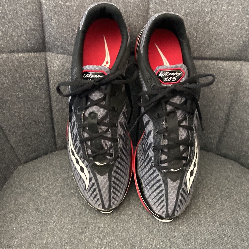 Saucony Kilkenny XC 4Spike Black/Gray/ Red Men’s Running Athletic Shoes Size 9 - Picture 6 of 7
